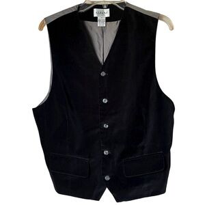 Alfani Vintage Black Velvet Vest,‎ M